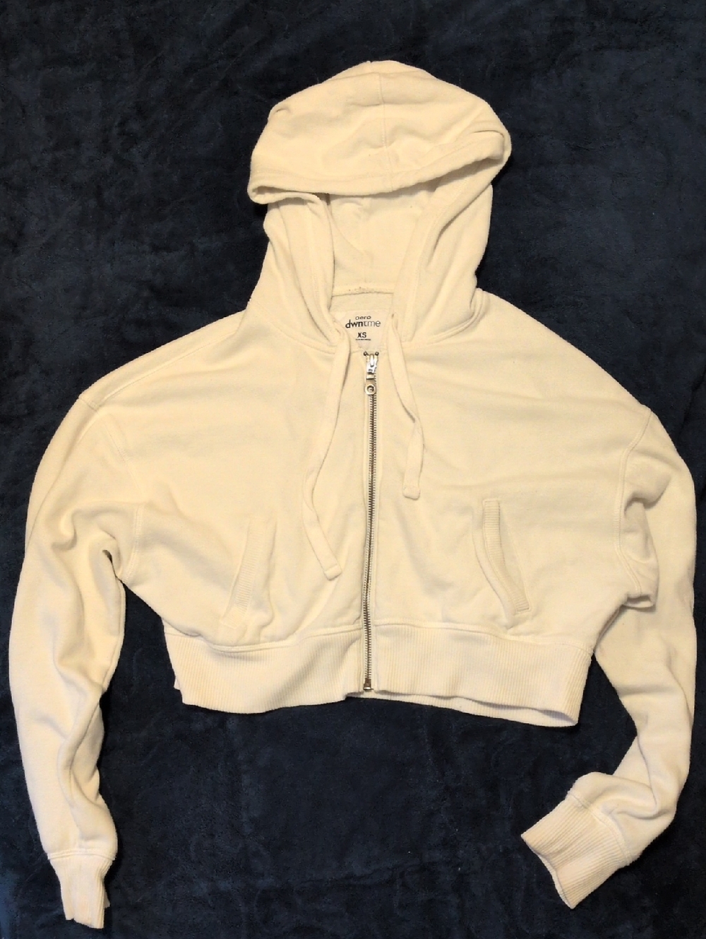 Aero Dwntme cropped zip hoodie in White
